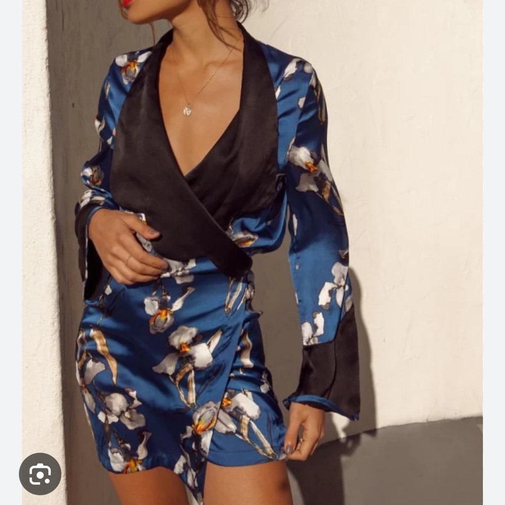 Hard to find Rat & Boa Blue Floral Wrap Dress - Picture 2 of 3